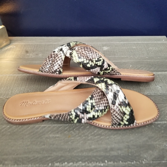 Madewell Skyler Slide In Snake Skin Leather - Picture 4 of 9